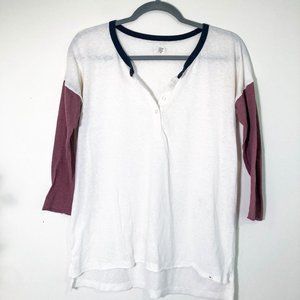 Baseball Tee with Buttons